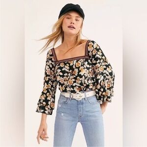 SOLD FREE PEOPLE Blooming Borders Bodysuit Women's
Size Small